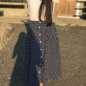 Cute Polka Dot Navy Skirt